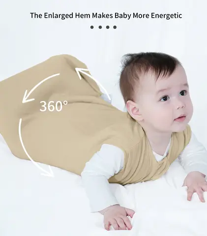 Babysovpåse Nyfödd Blöjbyte Ärmlös Sovsäck Sommar Tunn Premium Muslin Bomull Mjuk 2-vägs Dragkedja Enkla Blöjbyten 10 best sales sovsäck för bebis - №10