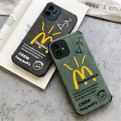 Luxury Street Hip Hop Cactusjack Label suede soft leather Phone Case for iPhone 11 14 12 13 15Pro Max 15 16Pro bcover shockproof