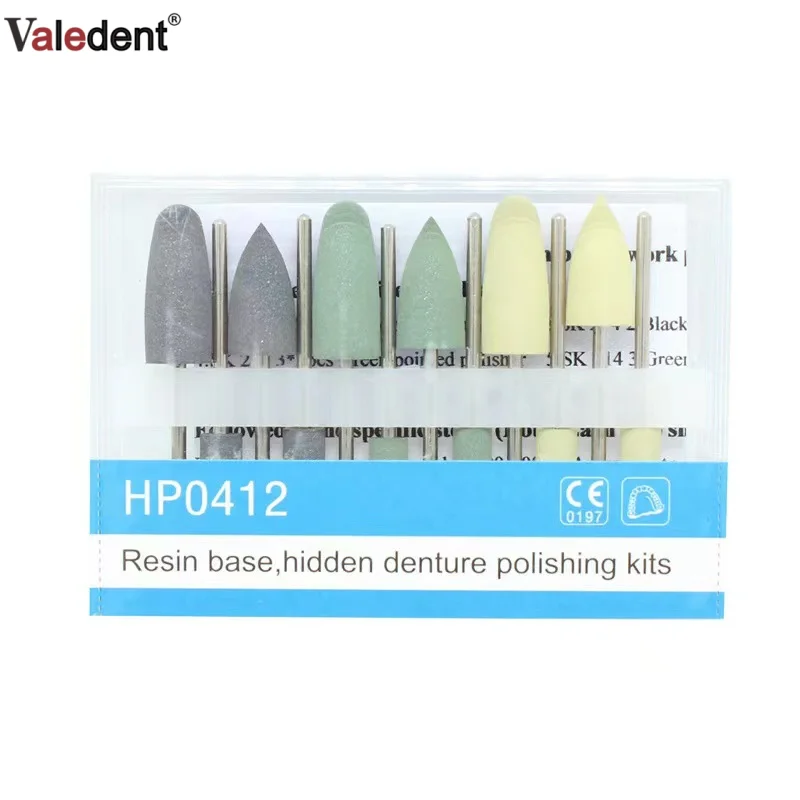 

Dental Diamond Polisher Burs Resin Base Polishing Kit HP 0412 for Low Speed Micromotor Handpiece