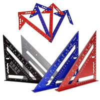 7Inch Triangle Ruler Measurement Tool Aluminium Alloy Carpenter Tools Inch Metric Angle Ruler Speed Square Woodworking Tools