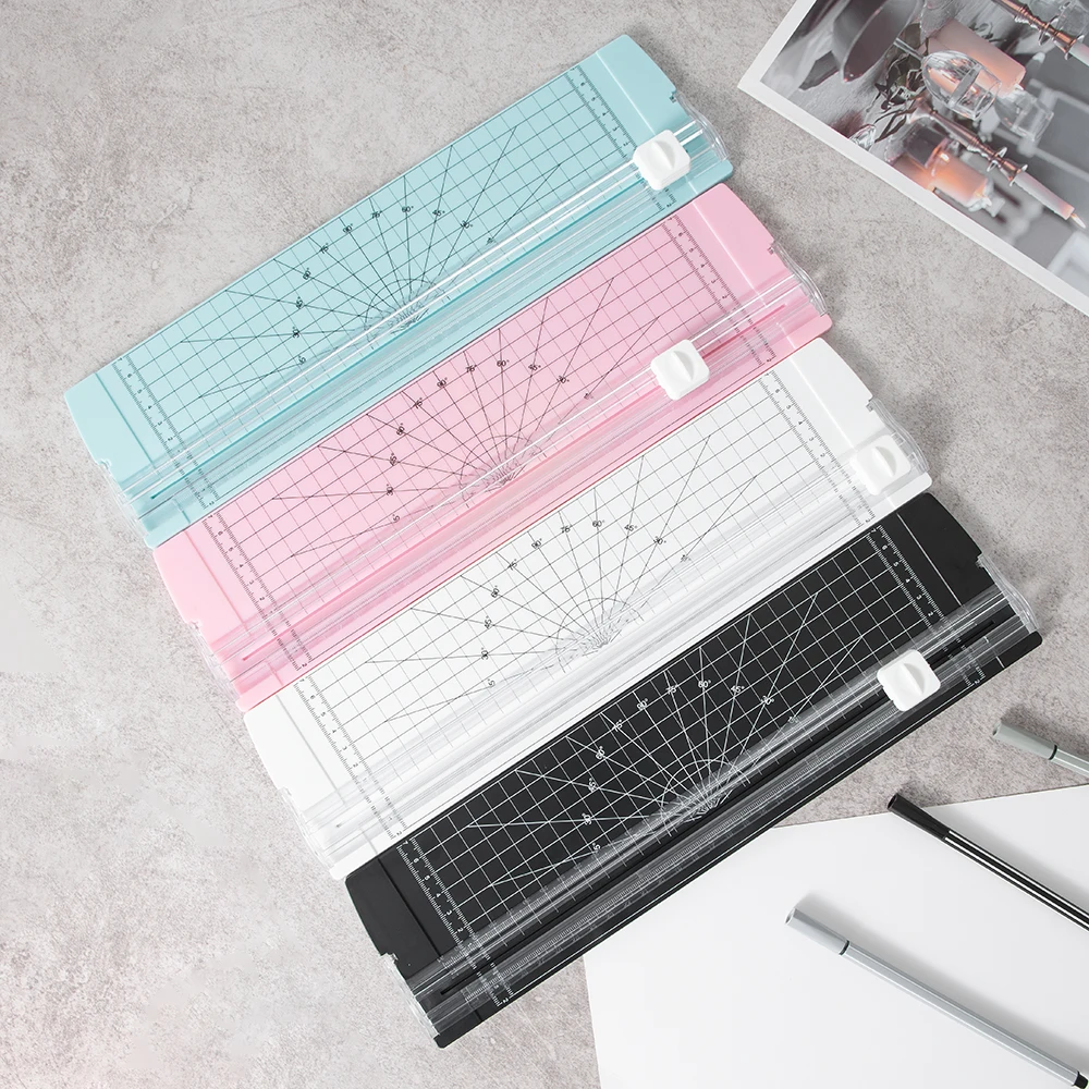 1PC Przecinarka do papieru A4 Ochrona bezpieczeństwa i linijka boczna Narzędzie do scrapbookingu do papieru ręcznie robionego, kuponsów, etykiet