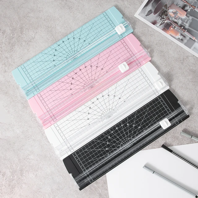 1PC Przecinarka do papieru A4 Ochrona bezpieczeństwa i linijka boczna Narzędzie do scrapbookingu do papieru ręcznie robionego, kuponsów, etykiet
