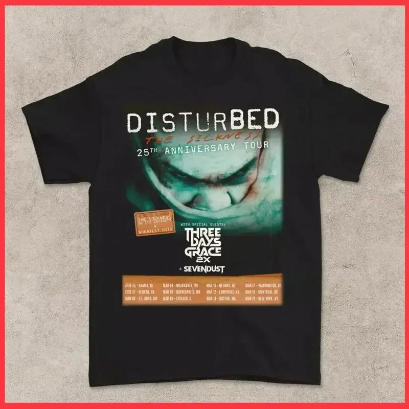 Camiseta Disturbed The Sickness 25Th Anniversary Tour 2025 de todos los tamaños
