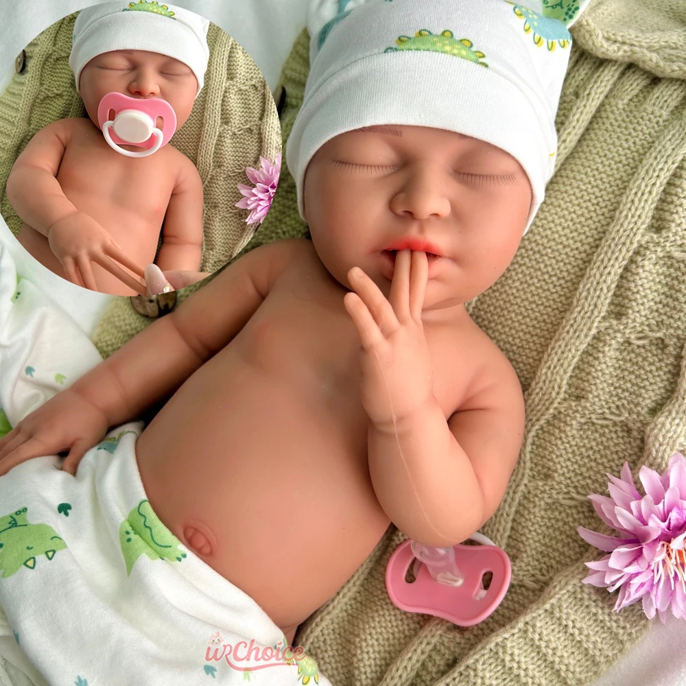 Mädchen mit offenem Mund, 55 cm, mit realistischen Details, weiches Silikon, wiedergeborenes Baby, gewichtete Neugeborene, Puppe für die Sammlung von Fotografen