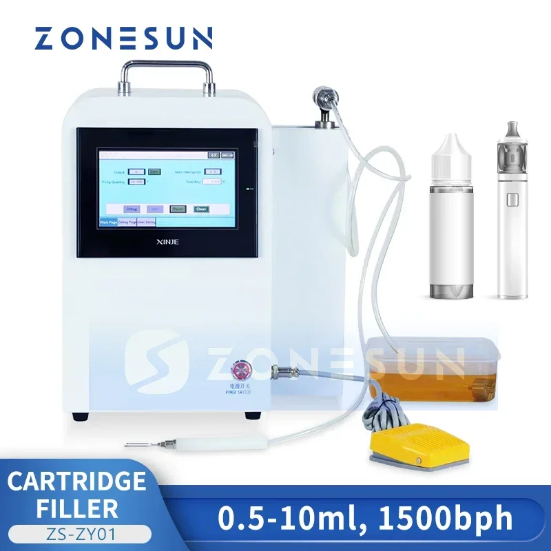 ZONESUN  Small Bottle Filling Equipment Handheld Cartridge Filler Oil Filling Machine Cartridge Rack Dispenser ZS-ZY01