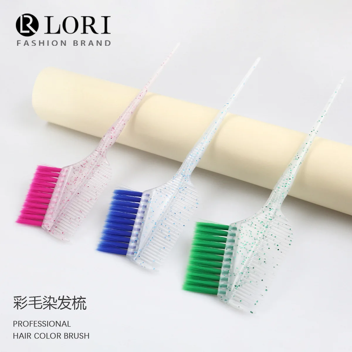 

Color bristles Transparent hair dye comb Barber shop Highlighting hair brush Factory direct sales Plastic glitter hair dye comb