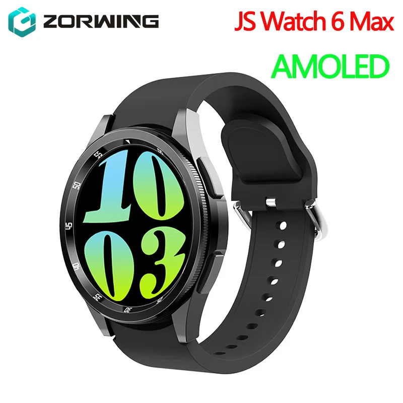 JS Watch 6 Max AMOLED Smart Watch Rotating Bezel 1.43 Inch Dual Buttons Men Bluetooth Wireless Charging Smartwatch Sports Women