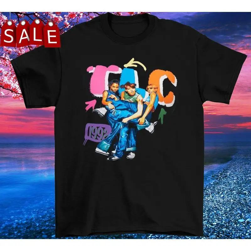 تي شيرت TLC أسود مقاس S إلى 3XL
