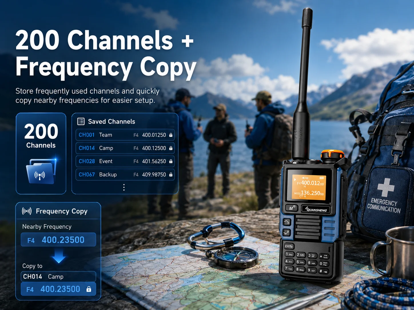 Quansheng UV-K6 Upgrade UV-K5(99) 5W Walkie Talkie Air Band Radio UHF VHF DTMF FM Scrambler NOAA Frequency Copy Type-C Charging