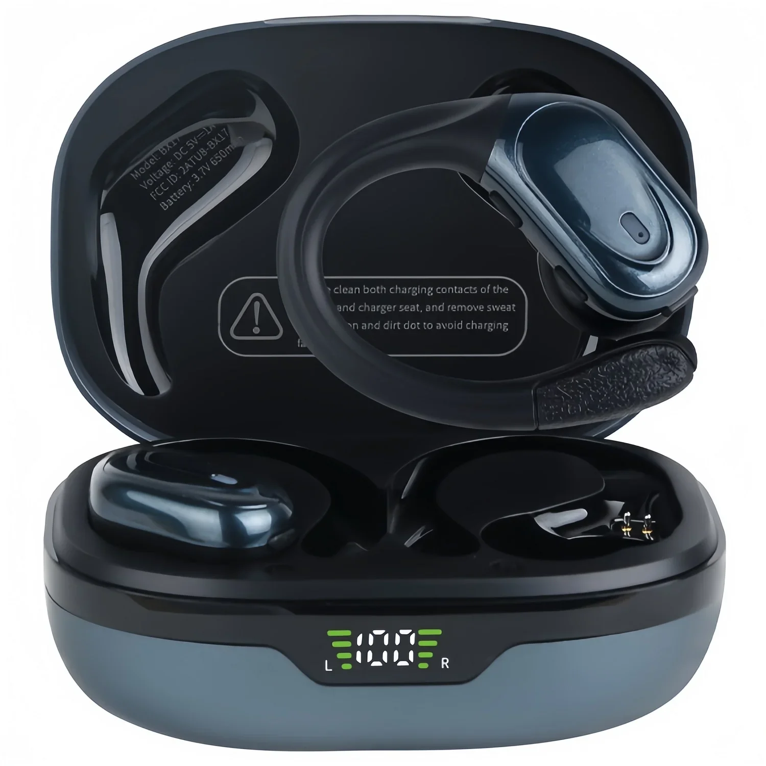 Bluetooth Headphones TWS Wireless Earbuds Over-Ear Wireless Earpieces with Mics LED Display Waterproof Sports Wireless Earphones