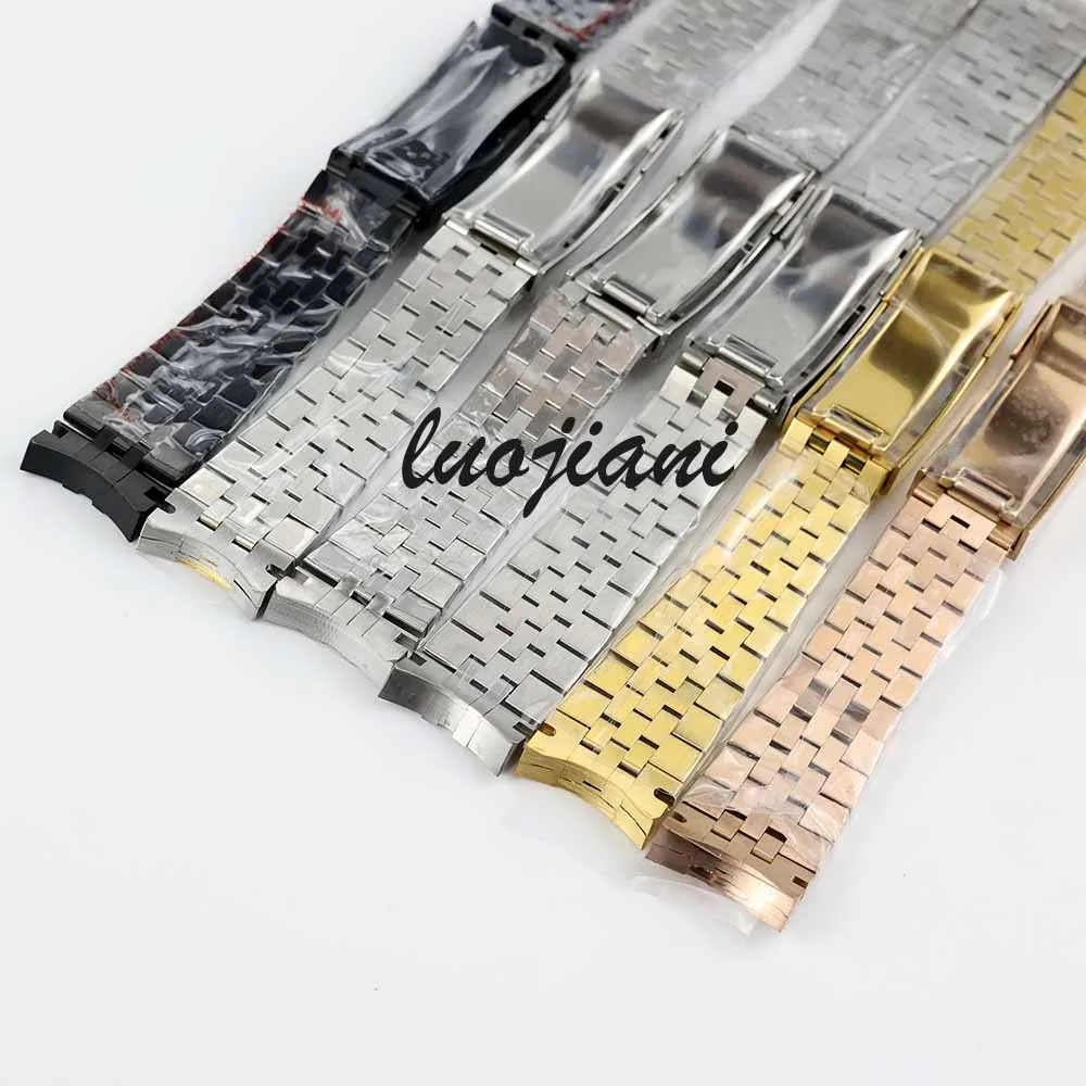 20mm jubilee bracelet stainless steel strap black/rose gold/silver Glide Lock Clasp Wristband for Sub Log NH34 NH35 Watch case