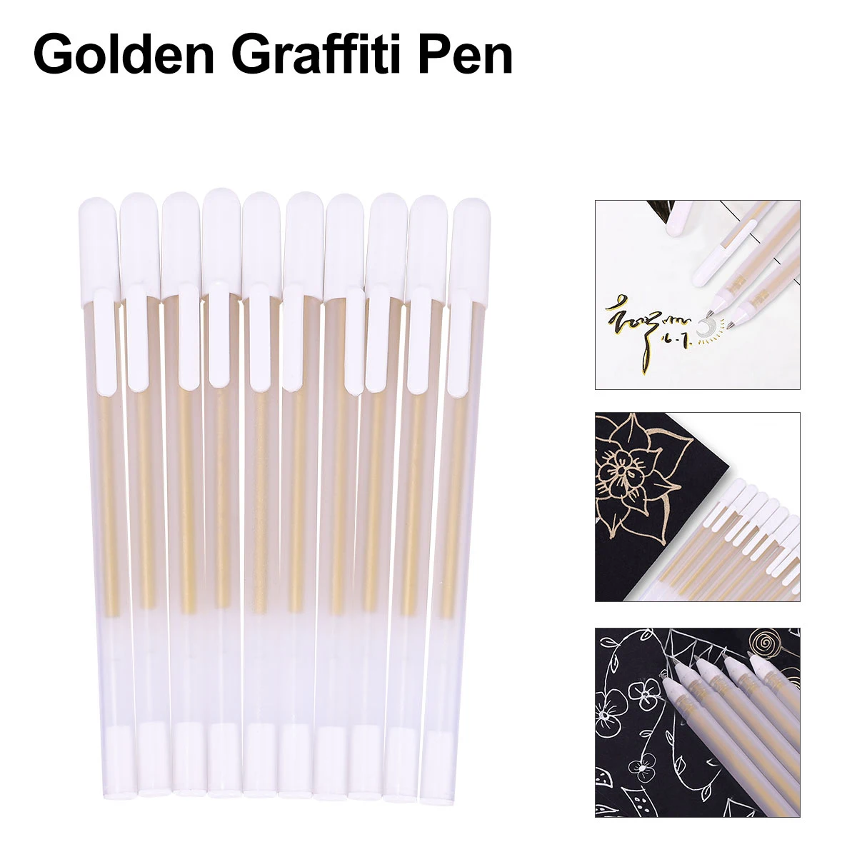 

10pcs Thin Head Hook Pen Lightweight Durable Art Painting Tool Drawing Gel Pens Easy Store Create Works Practical Design