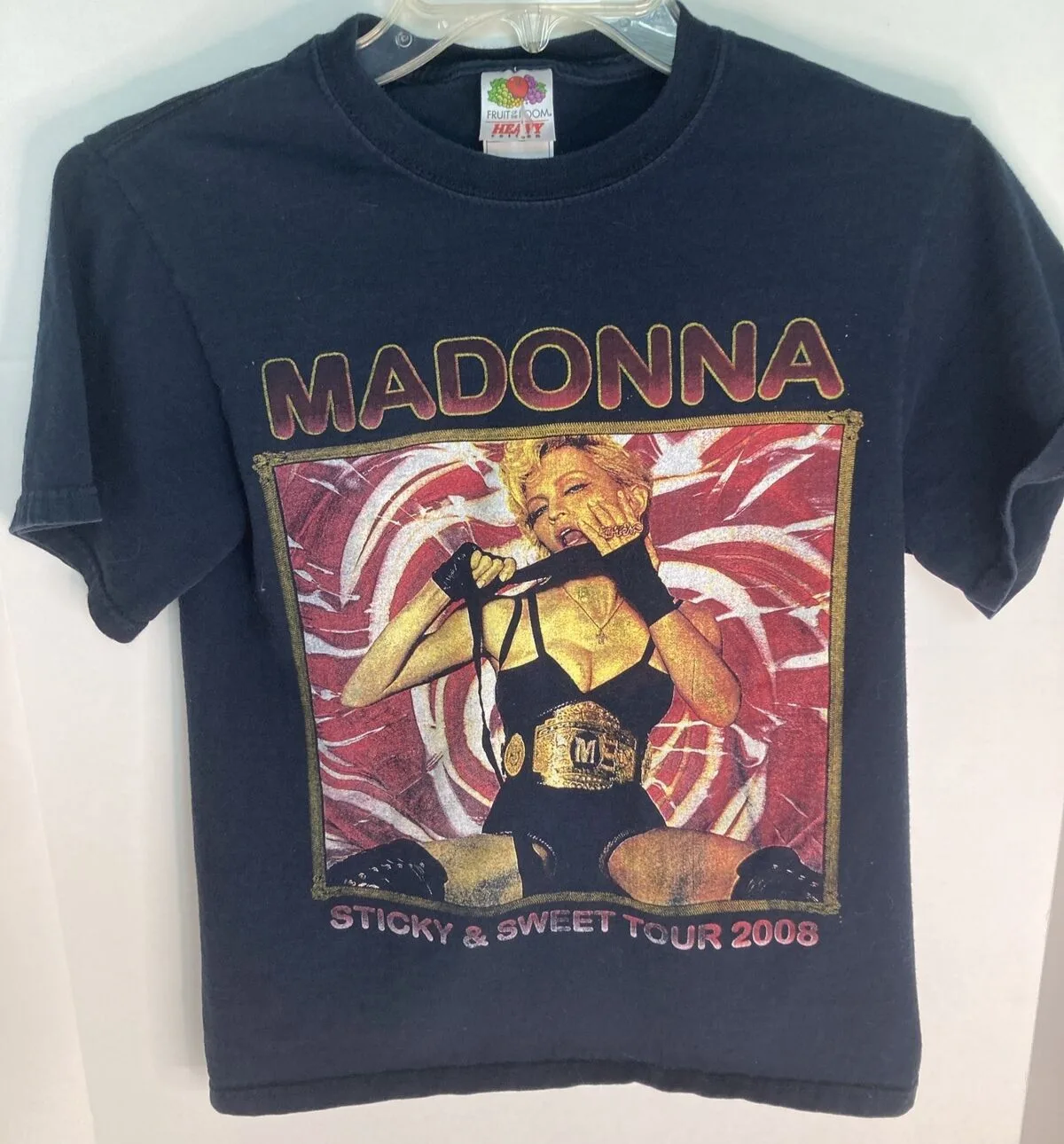 

Madonna Sticky & Sweet Tour 2008 Black T Shirt SMALL Original Tour Shirt
