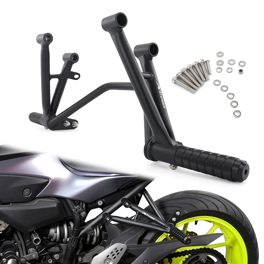 Für Yamaha FZ-07 FZ07 MT-07 MT07 2014-2025 2026 Motorrad Stahl Front-Sturzbügel Motorschutz Stunt-Untergestell Beifahrer-Fußrasten
