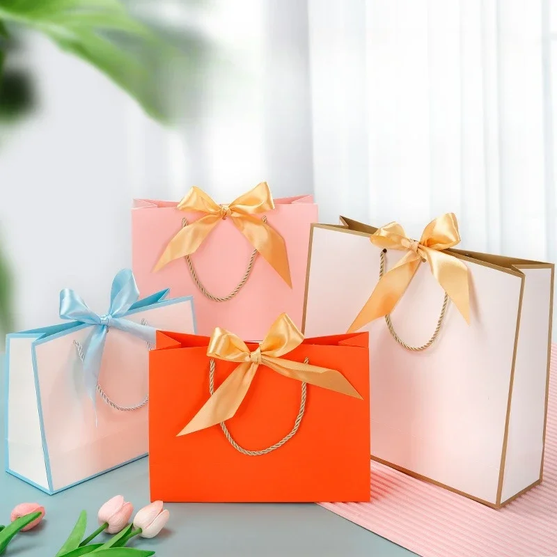 10pcs Gift Bag Paper Box With Ribbon Wedding Favors Baby Shower Valentines Birthday Party /Pajamas Clothes Wig Jewelry Packaging - view 4