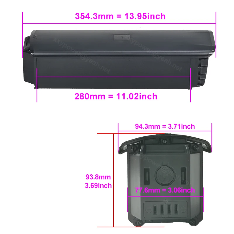 SYR ebike batteries 48v 10.4ah 12.8ah 14ah Hidden battery 36v 13ah 15ah 17.5ah ebike akku for 750w 1000w motor