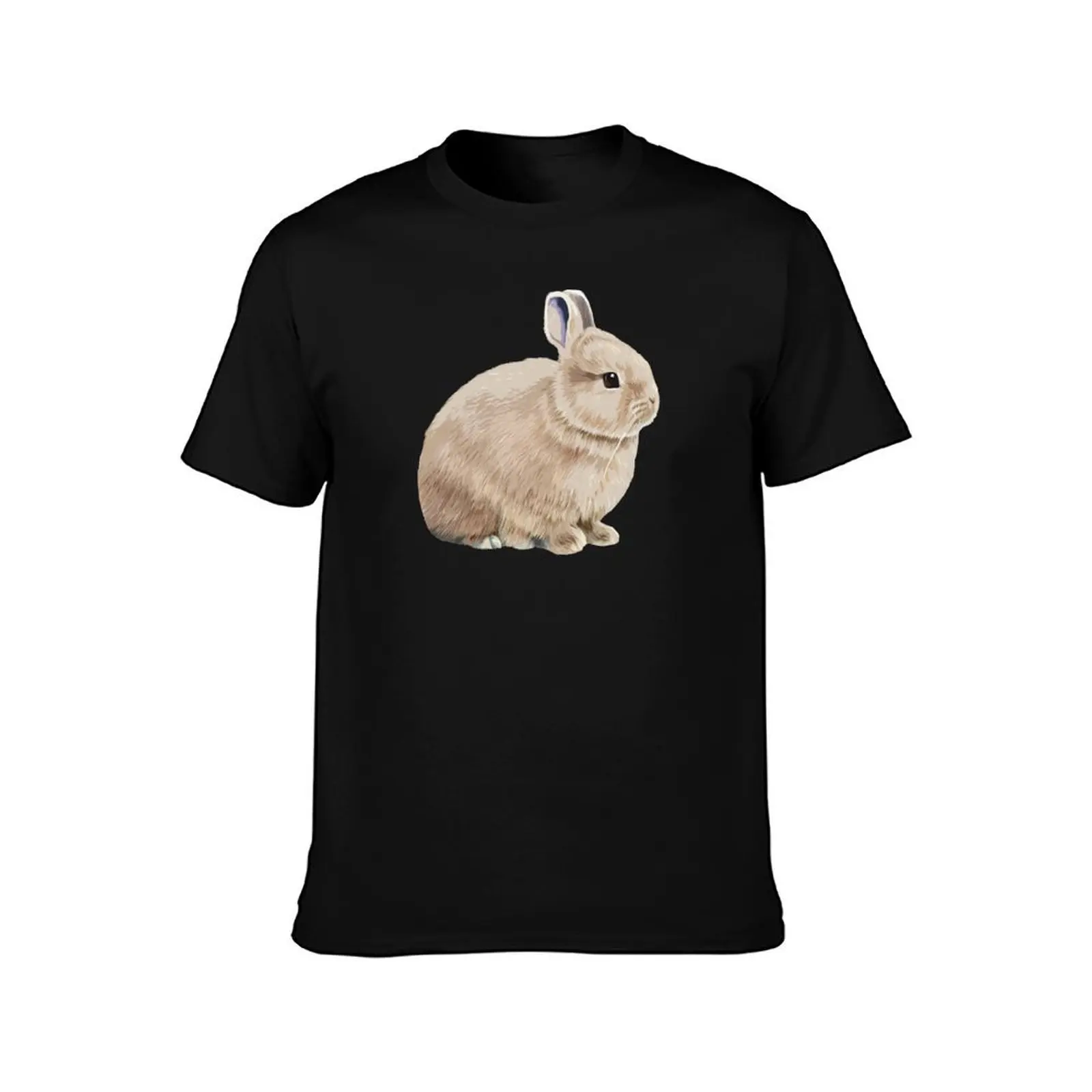 Cottagecore Beige White Otter Netherland Dwarf Rabbit T-Shirt g man t shirts for men T-Shirt