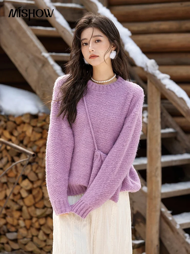 MISHOW Knitted Sweater Daily Leisure Versatile Pullovers Match Bag Oversized Sweater Women Soft Warm Office Lady MXD57Z1083