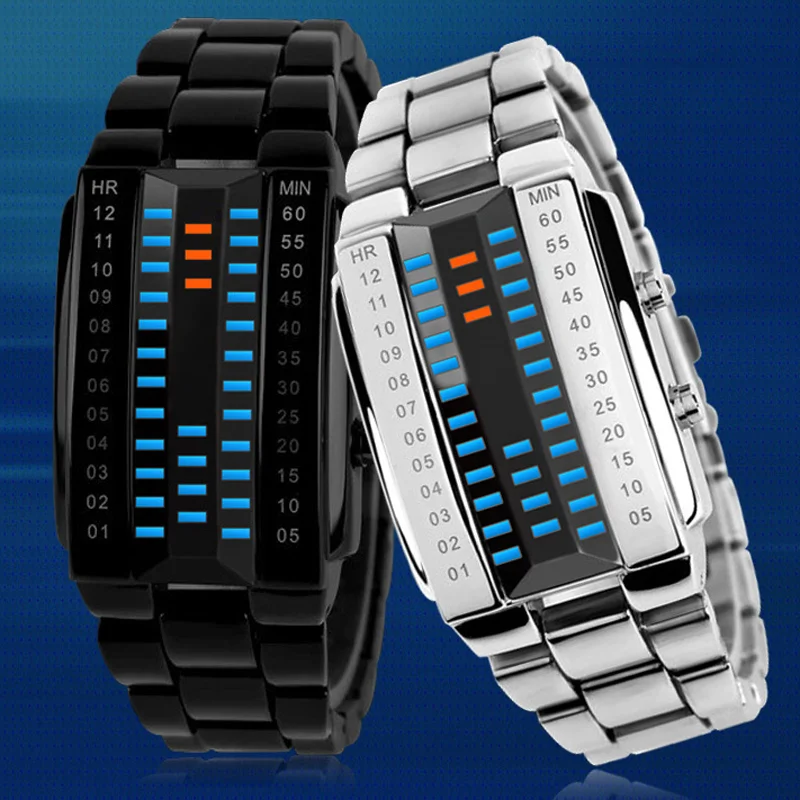 

2023 New Fashion Binary Led Watch Men Sports Watches Multifunctional Electronic Wristwatches Men relogio masculino reloj hombre