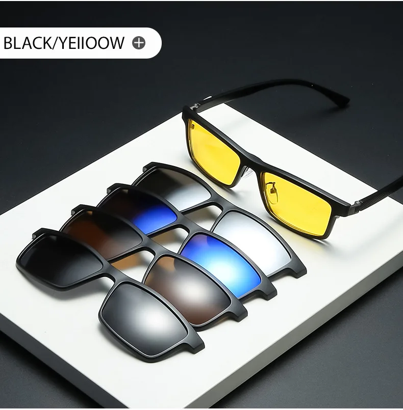 Vcka quadratische Myopie Brille Sonnenbrille 0,5 Magnet clip Männer Geschäfts frauen Legierung Vollformat benutzer definierte Optik Brillen-bis-10 – Detail 11