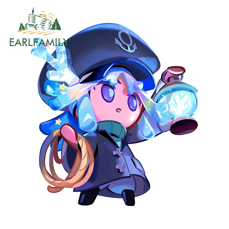 EARLFAMILY for Cookie Run Star Coral Cookie Car Stickers lovely Cartoon Air Conditioner Decal Amusing Racing Accessories