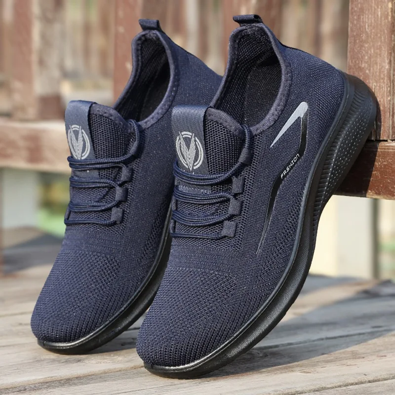 

Fashion Shoes Polyurethane Soft-soled Casual Shoes Breathable Fly-woven Middle-aged and Elderly Dad Shoes
