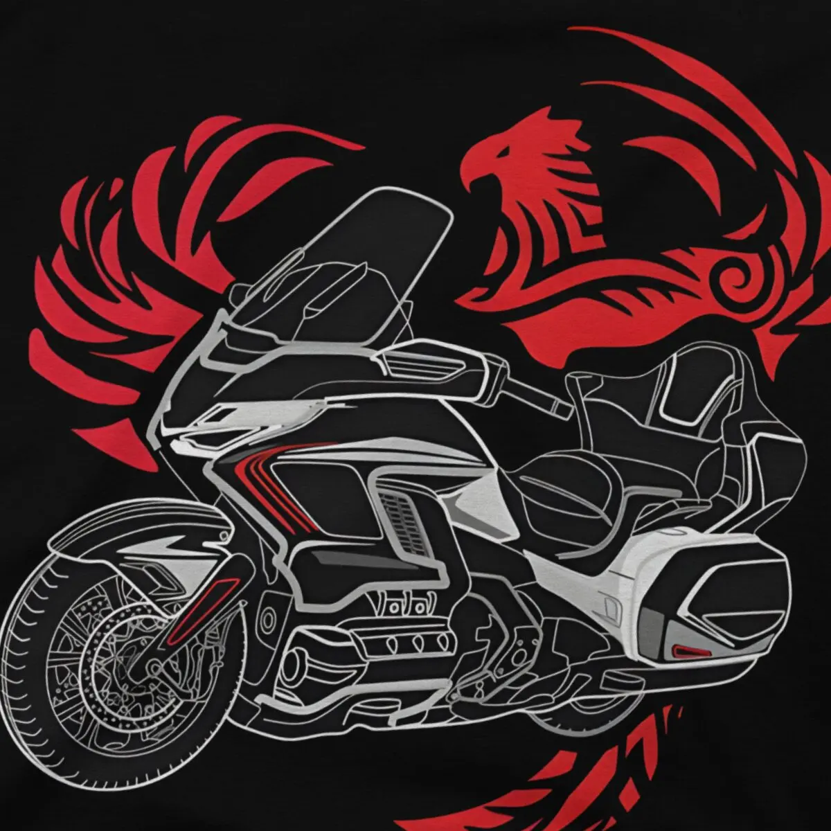 Goldwing Legend Motorcycle T-Shirts Men H-Hondda Humorous Cotton Tee Shirt Crewneck Short Sleeve T Shirts Printed Clothes