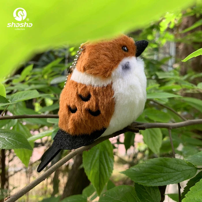 Cute Little Fat Chirp Silver-throated Long-tailed Tit Doll Plush Toy Pendant Simulation Bird Sparrow Dolls Kids Girl Gifti