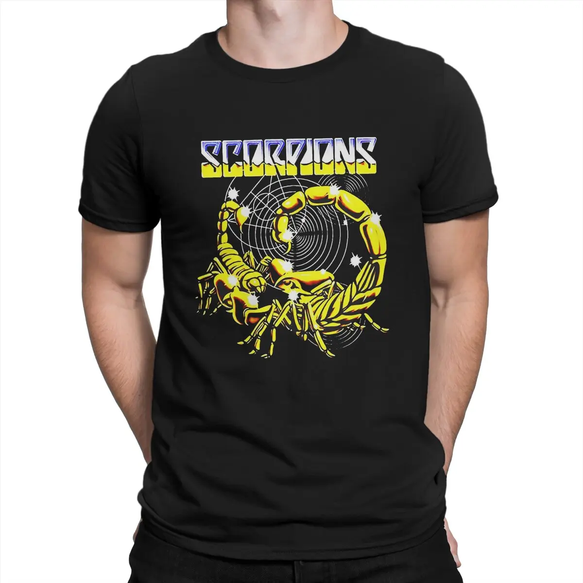 Pop-Mental Music Men's T Shirt S-Scorpions Vintage Tee Shirt Short Sleeve Crew Neck T-Shirts Pure Cotton 6XL Clothes