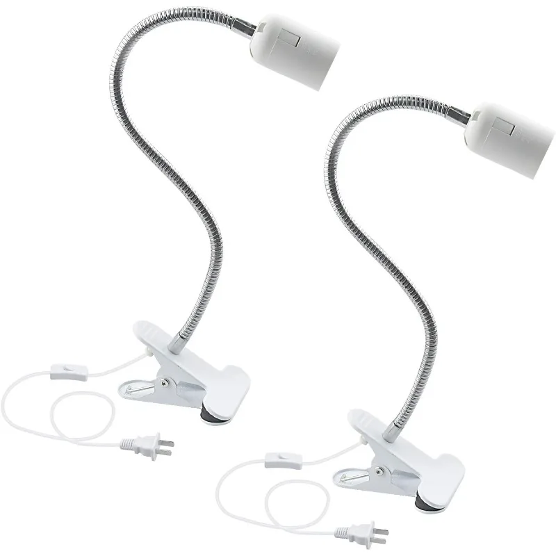 

Bonlux E26 Clamp Lamp Fixture, Flexible Neck Clip Light Fixture with On/Off Switch US Plug for E26 Socket Plant Grow, Desk, Rept