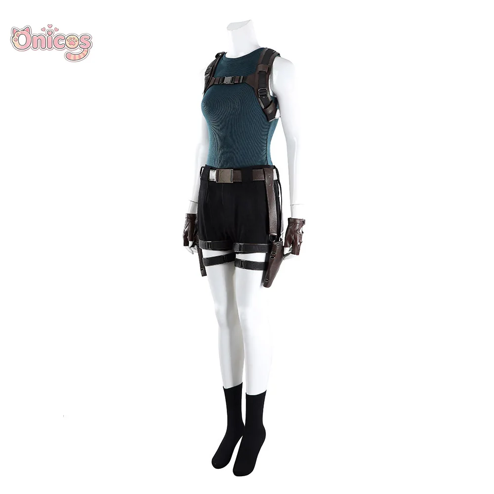 

Tomb Raider Lara Croft Cosplay Costume Full Set with Accessories Daily Suit Halloween Carnival Party Outfit Onicos
