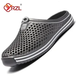 YRZL Men Summer Shoes Sandals Men's Holes Sandals Hollow Breathable Flip Flops Clogs Shoes Fashion Beach Slippers Big Size 45