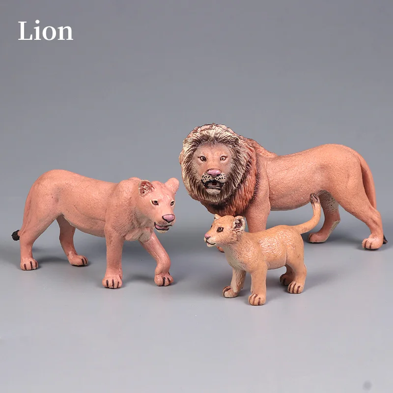 โมเดลสัตว์จำลองสิงโตแอฟริกัน ของเล่นพลาสติกเสมือนจริง สำหรับเด็ก