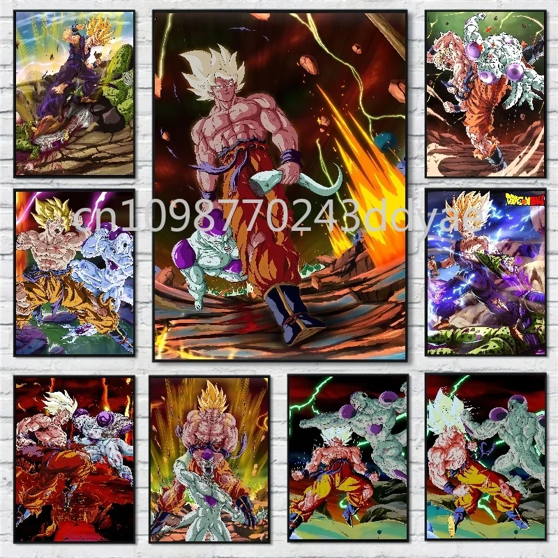 

Famous Anime Super Saiyan Dragon Ball Poster Wukong Vegeta Printing Canvas Painting Game Room Bedroom Wall Art Decoration