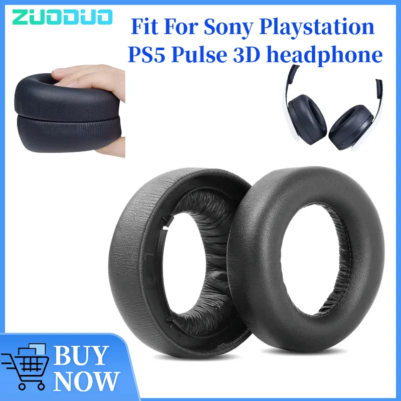 

ZUODUO Replacement Protein Ear Pads for Sony Playstation PS5 Pulse 3D Headphones Soft Foam Ear Cushions High Quality