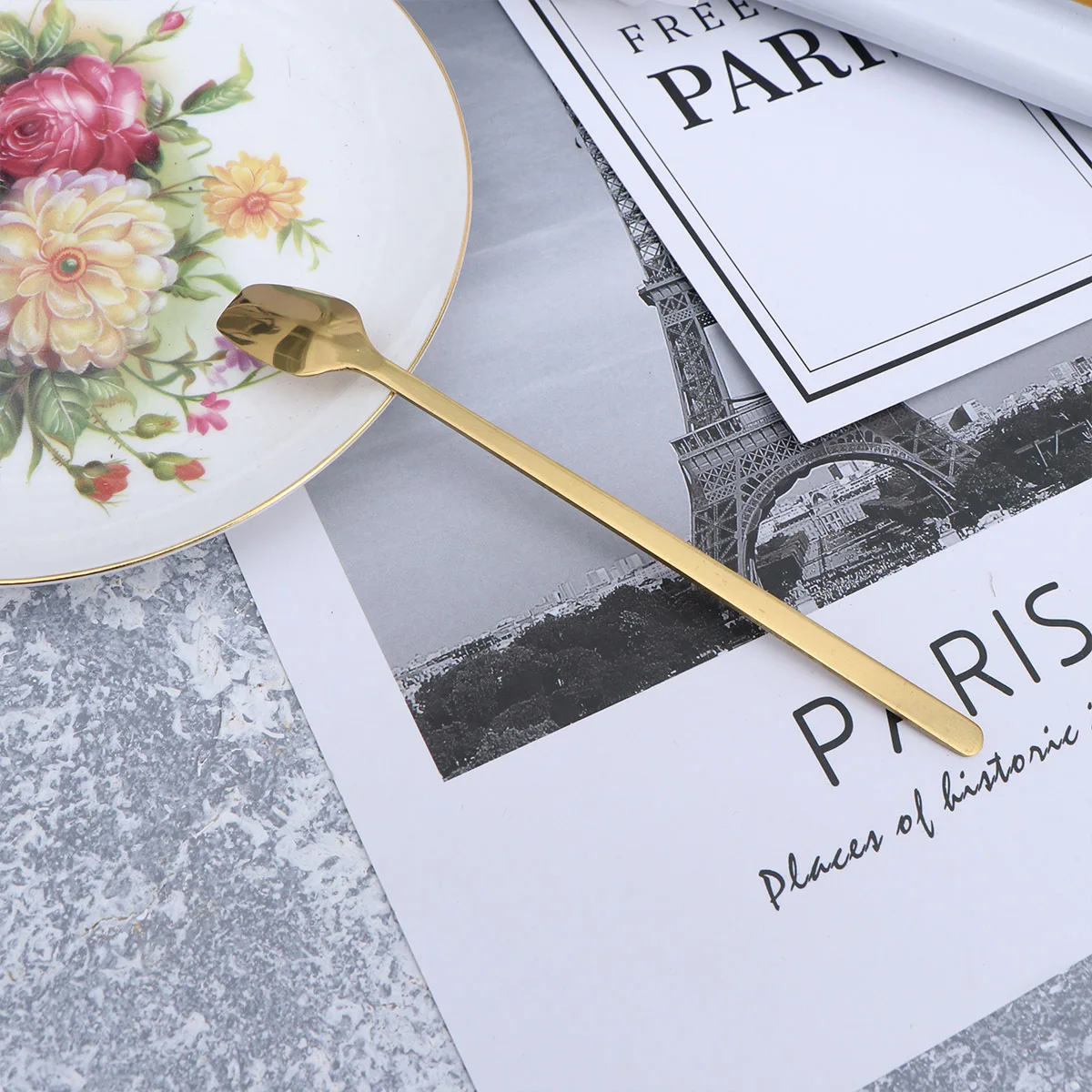 

5Pcs Stainless Steel Long Handle Stirring Spoons Premium Corrosion Proof Ice Coffee Mixing Spoons for Bar Kitchen Cafe Dessert