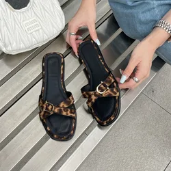 Bailamos Brand New Women Slippers Fashion Leopard Print Flip Flops Flat Heel Outdoor Dress Vaction Casual Flip Flops Beach Shoes