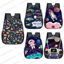 12 Inch Aliens Spaceship Pilot Backpack for 2-4 Years Old Space Astronaut Kids Bookbag Boy Girl Mini Toddler School Bags Gift