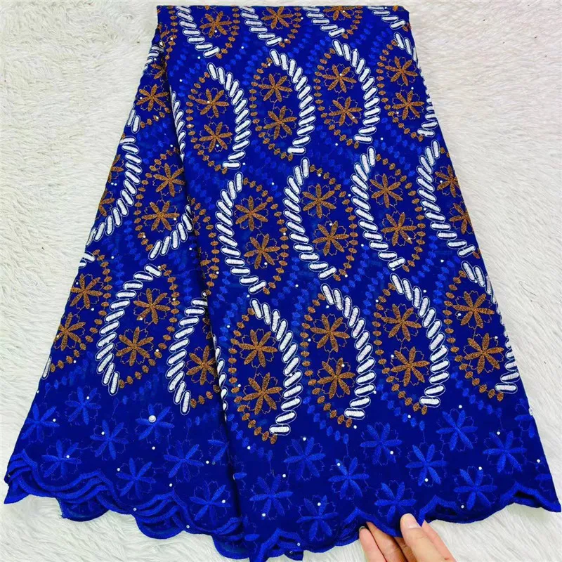 

5 yard Swiss lace fabric heavy beaded embroidery African 100% cotton fabrics Swiss voile lace popular Dubai style 29L272405