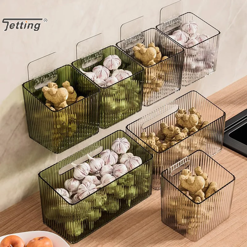 1Pcs Wall Hanging Basket Ginger And Garlic Storage Rack Wall Hanging Storage Box For Kitchen Bathroom Living Room