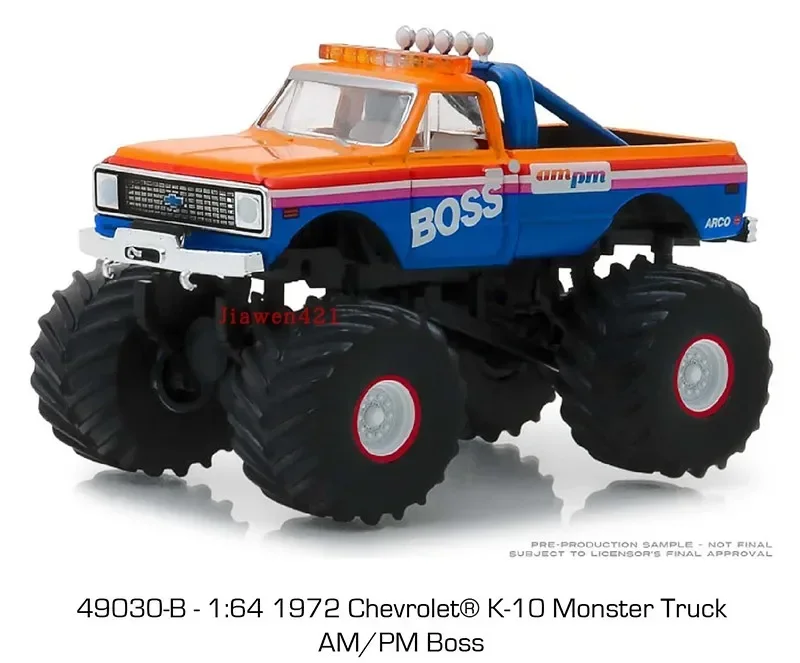 1:64 1972 Chevrolet K-10-AM/PM BOSS Pickup car High Simulation Diecast Car Metal Alloy Model Car kids toys collection gifts W862