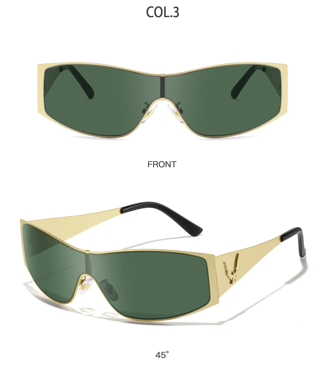 Modische Übergroße Metall-Sonnenbrille mit UV400-Schutz für Männer und Frauen im Vintage-Stil für Wandern und Radfahren – Detail 6