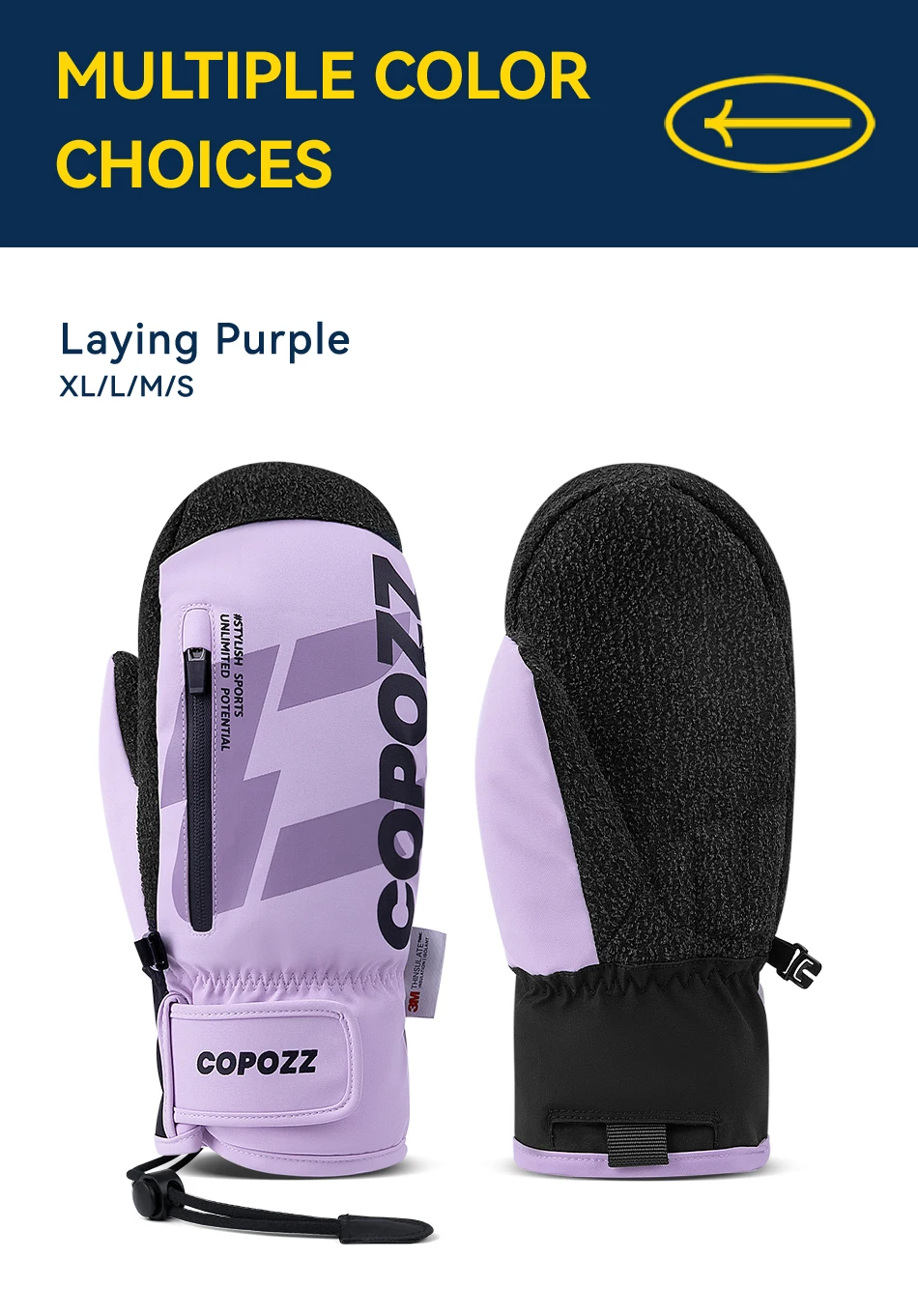 COPOZZ Kevlar verdickte Skihandschuhe Winter Männer Frauen 3M Thinsulate Thermo-Snowboard-Handschuhe wasserdichte warme Fäustlinge Skihandschuhe – Detail 14