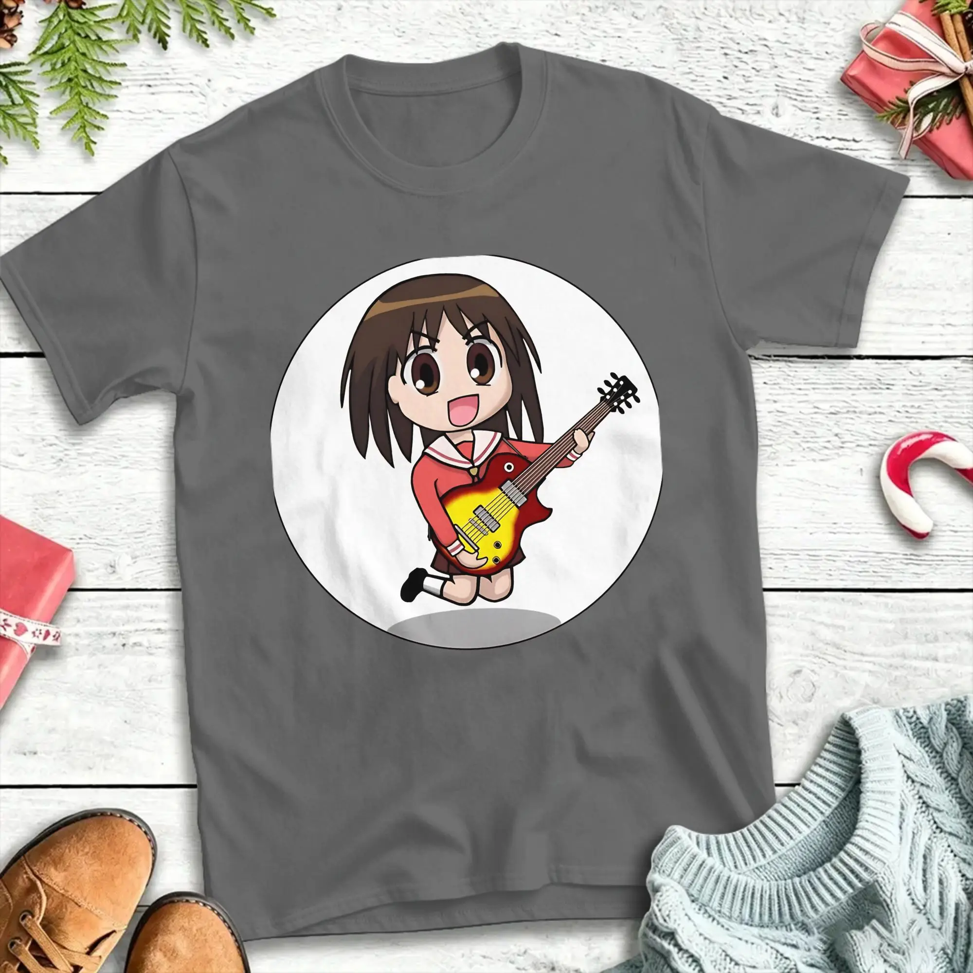 Men Women Shredding  Azumanga Daioh T Shirt  Pure Cotton Clothes Novelty Short Sleeve Round Collar Tees Birthday Present T-Shirt