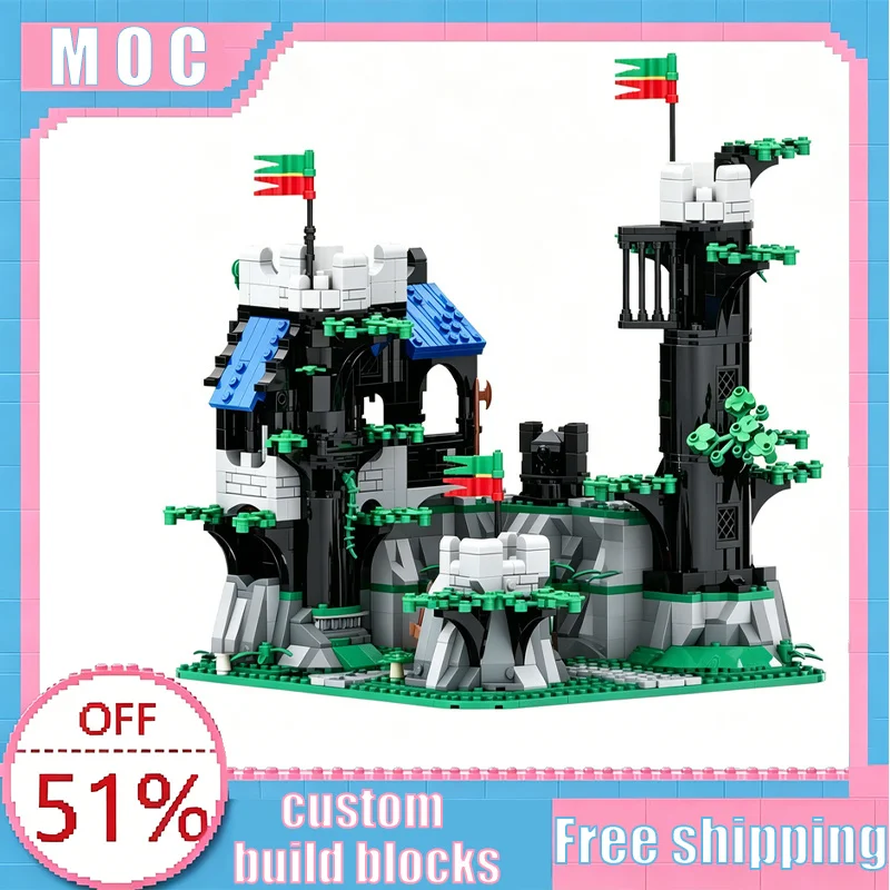 

1334PCS MOC 6079 Dark Forest Fortress Remake Castle Model Custom Creative Building Blocks Educational Assembly Toy Display Gift