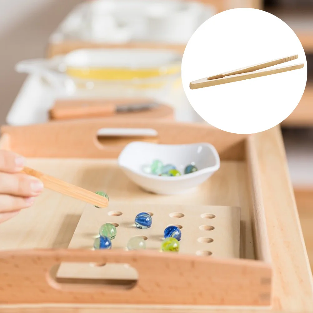 

3pcs Wooden Tweezer For Kids Hand-Eye Coordination Training Educational Wood Nipper Playthings Early Learning Teaching Aids