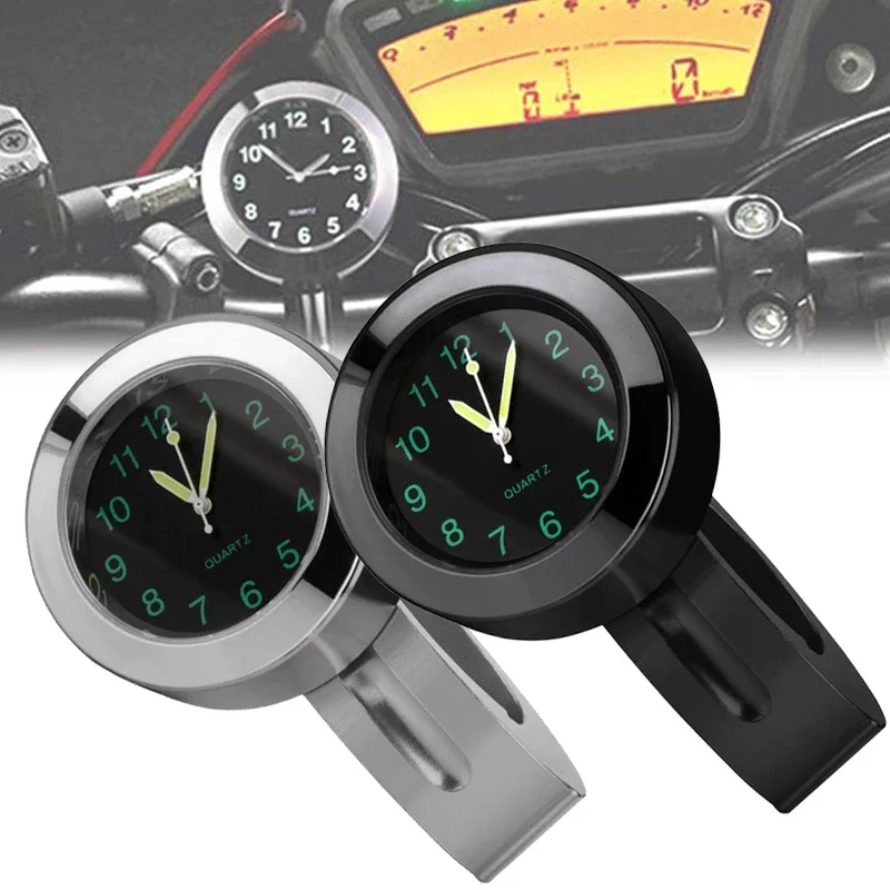 Aluminum Alloy Luminous Waterproof Watch Motorcycle Handlebar Timetable Cycle Scooter Modified Watch Universal Moto Accessories