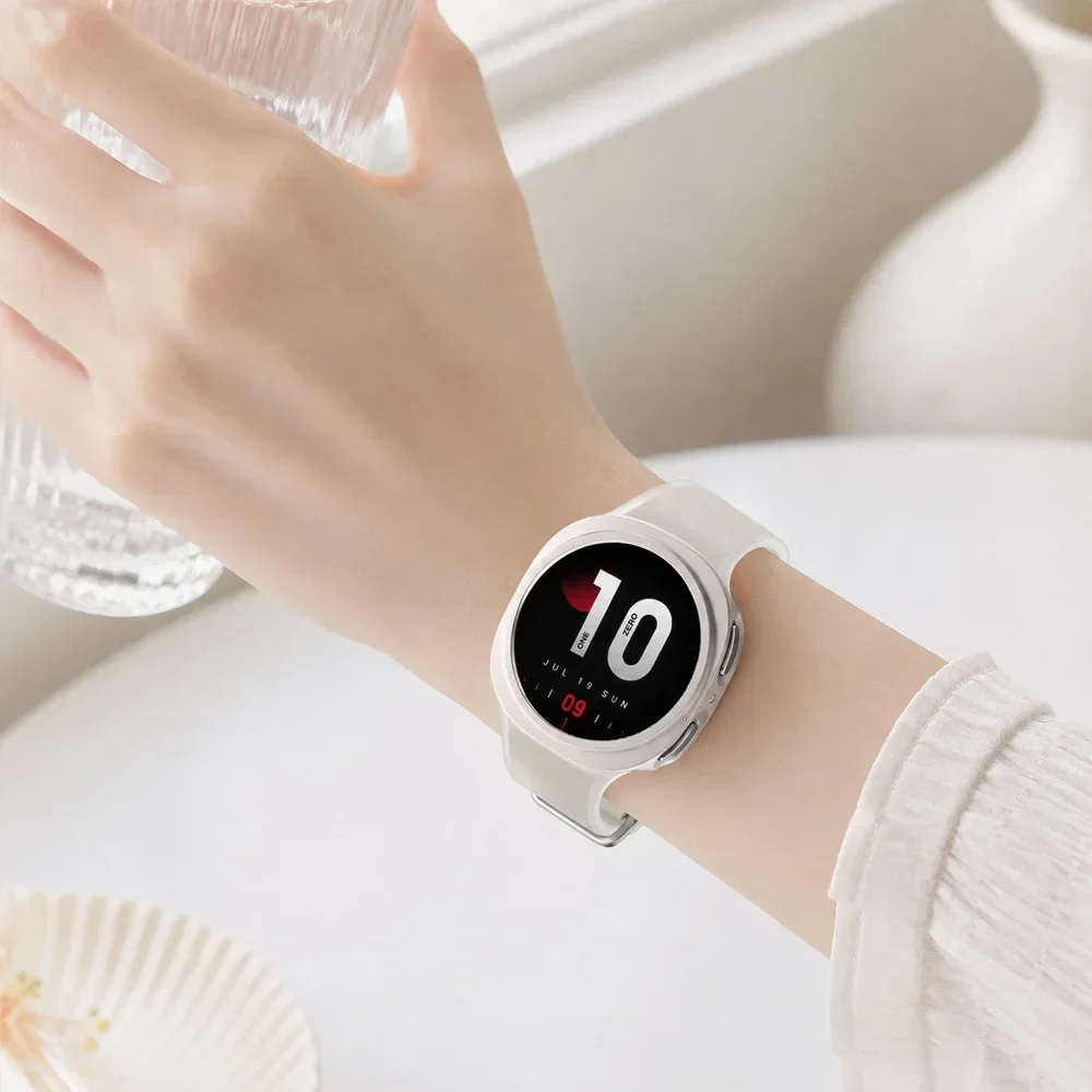 2-in-1-Schutzhülle + Armband für Samsung Galaxy Watch 8 9 40 mm 44 mm, Displayschutz aus Glas/hohler Schutzrahmen, Sport-Silikonarmband für Galaxy Watch 9/8 – Detail 15