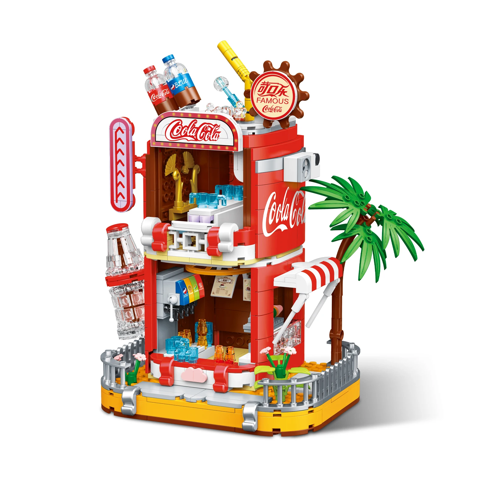 

Кофейня Fairy Town Street Scene Series Мини-строительные блоки, игрушки, романтические пейзажи, украшение для рабочего стола, идеальный подарок для девочек