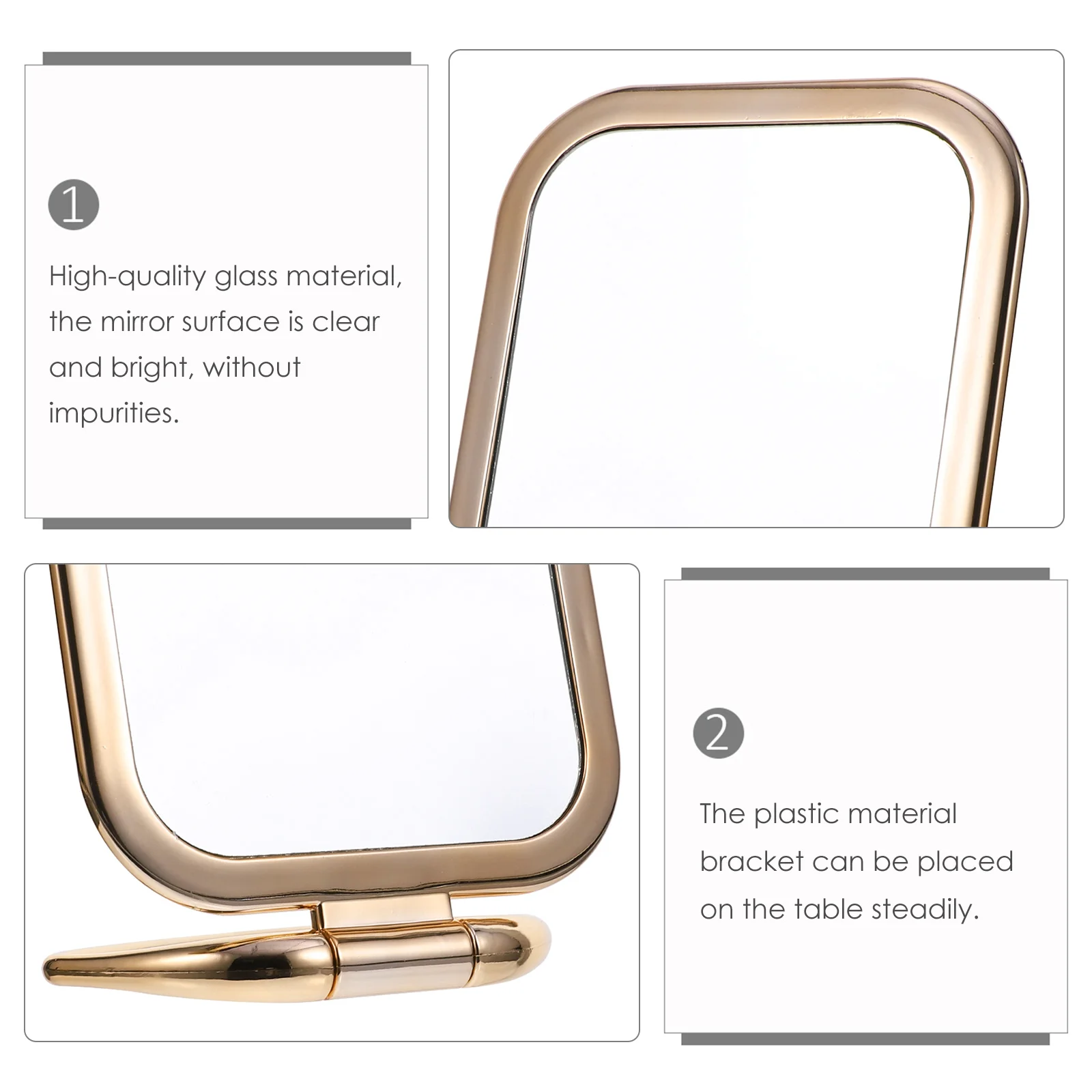 

Vanity Mirror Magnifying Makeup Foldable Desktop Travel Magnification Bedroom with Dressing